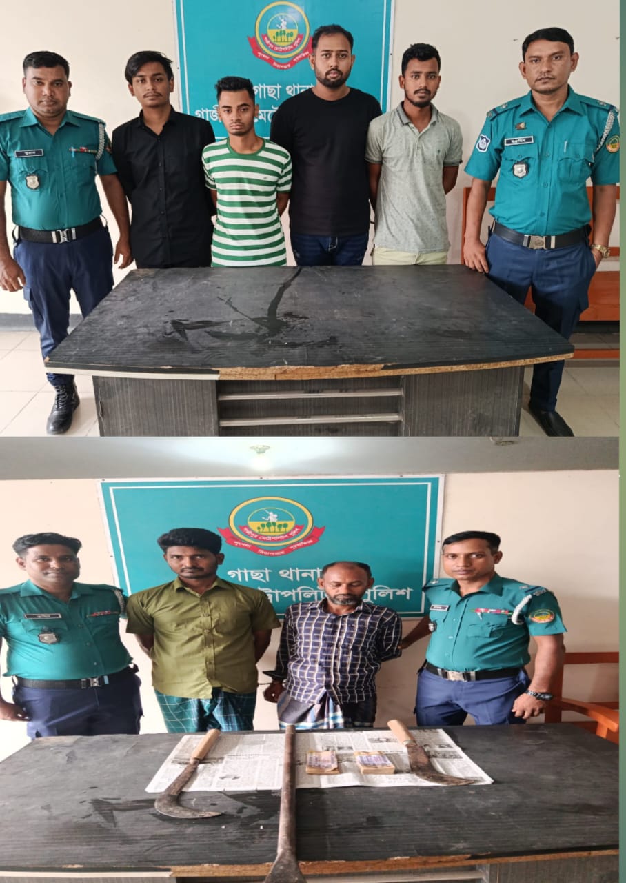 ডাকাতির ঘটনায় গাছা থানা ৬ জন দুর্ধর্ষ ডাকাত গ্রেফতার করেন।